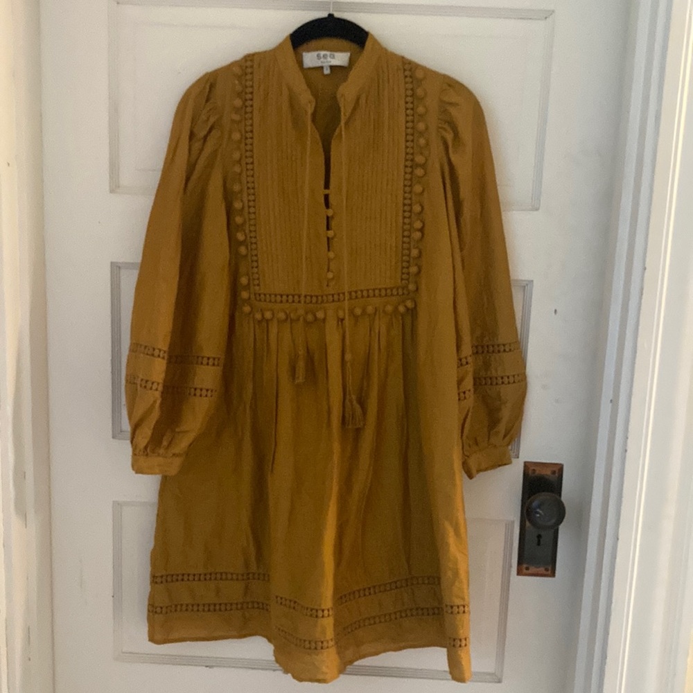 Sea New York mustard color dress
